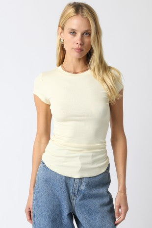 Serena Ribbed Cap Sleeve Top