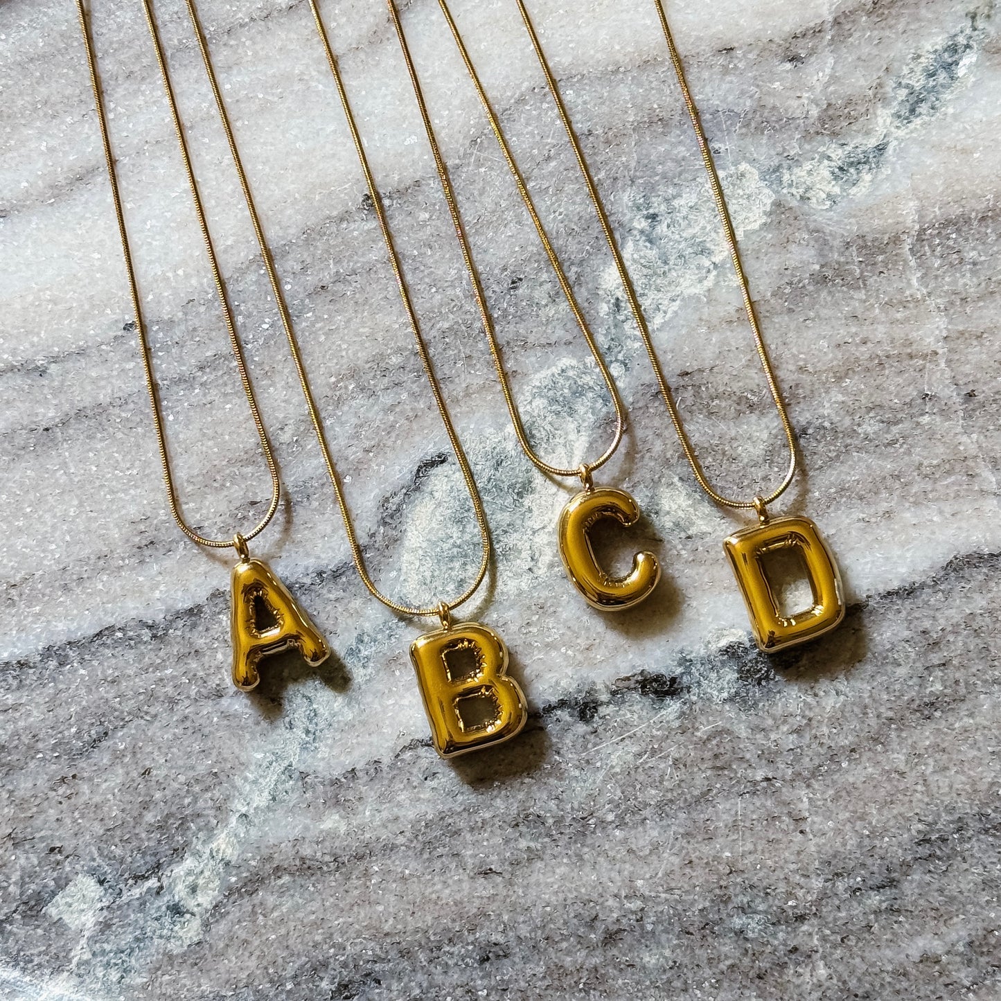Bubble Initial Necklace