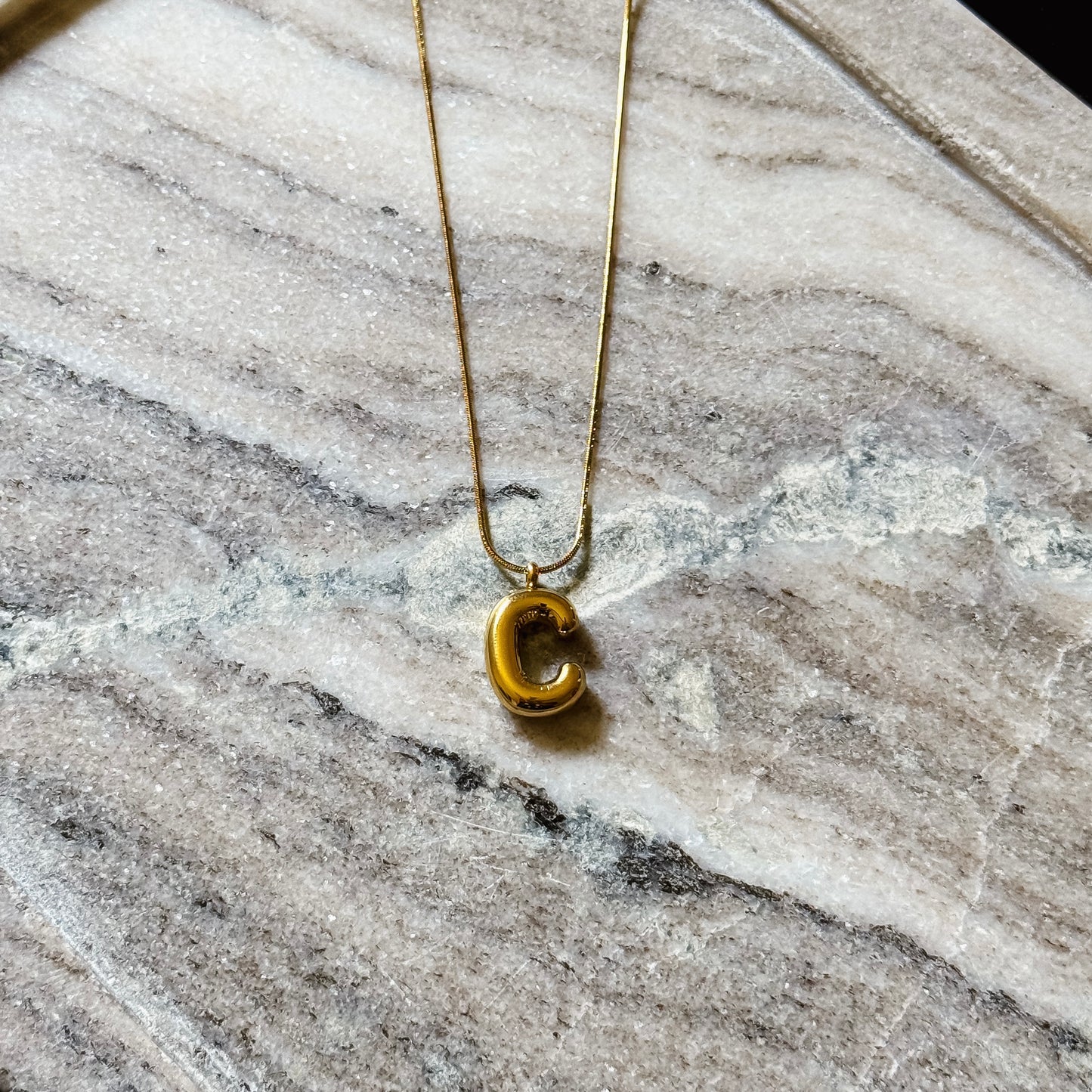 Bubble Initial Necklace