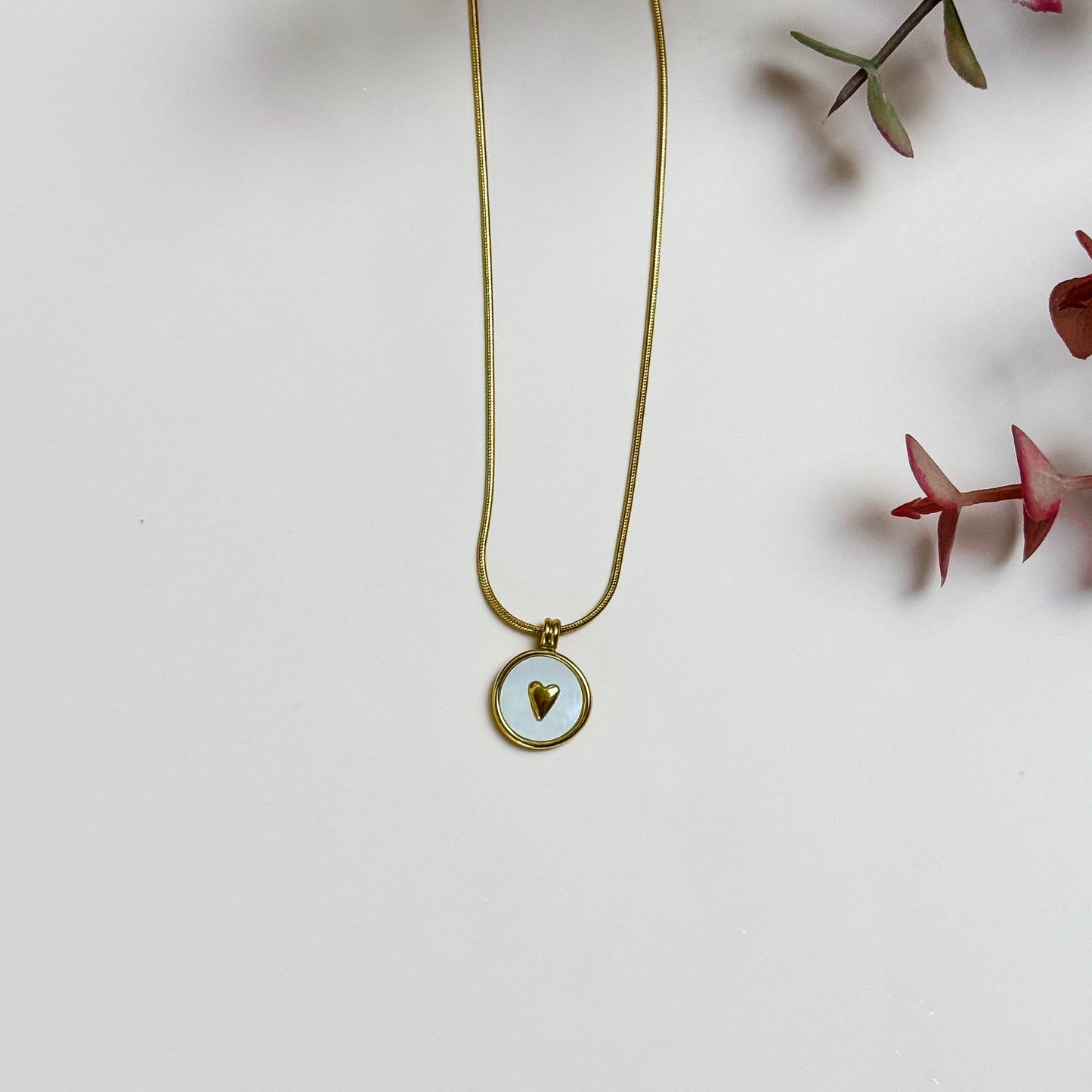 Gold Heart Medallion Necklace