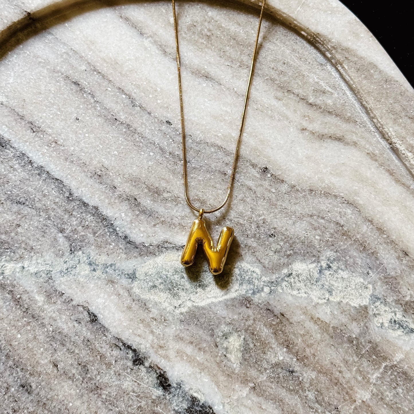 Bubble Initial Necklace