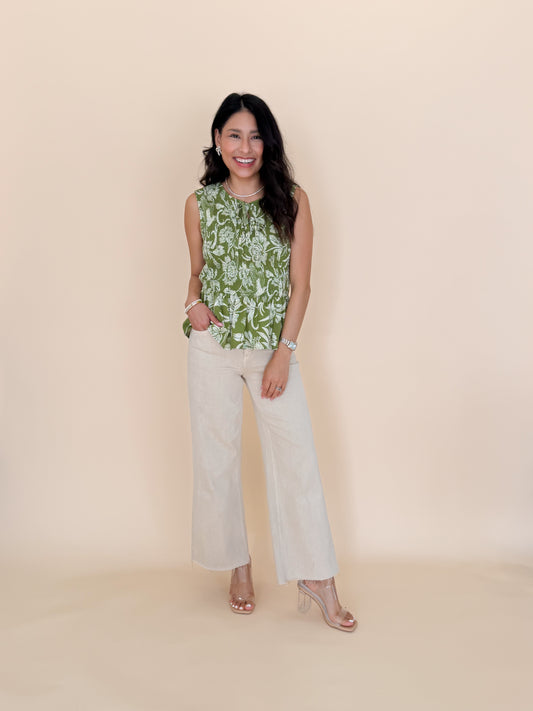 Kory Floral Tinda Smocked Peplum Top