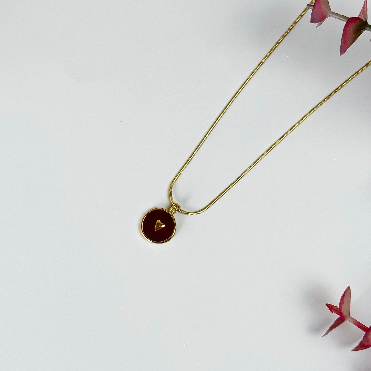 Gold Heart Medallion Necklace