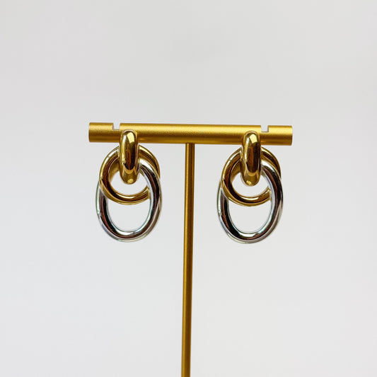 Two-Tone Gold & Silver Link Earrings
