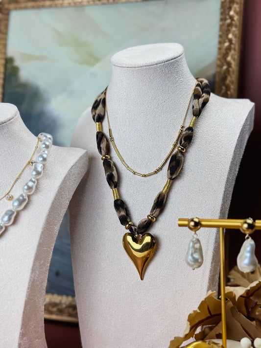 Golden Tube Bead Necklace