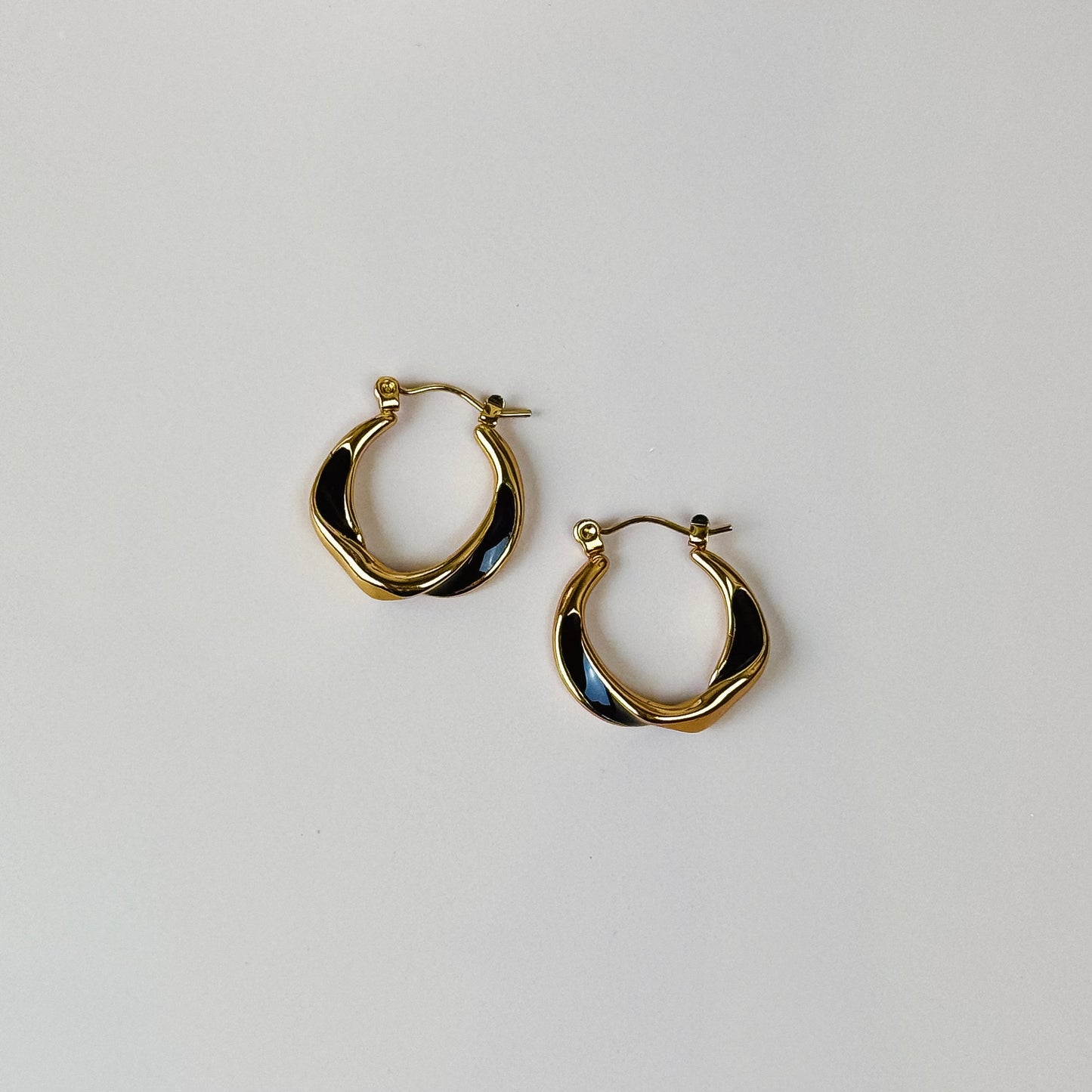 Enamel Accent Hoop Earrings