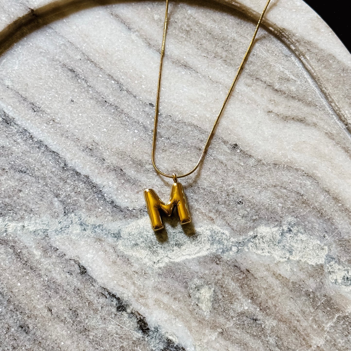 Bubble Initial Necklace