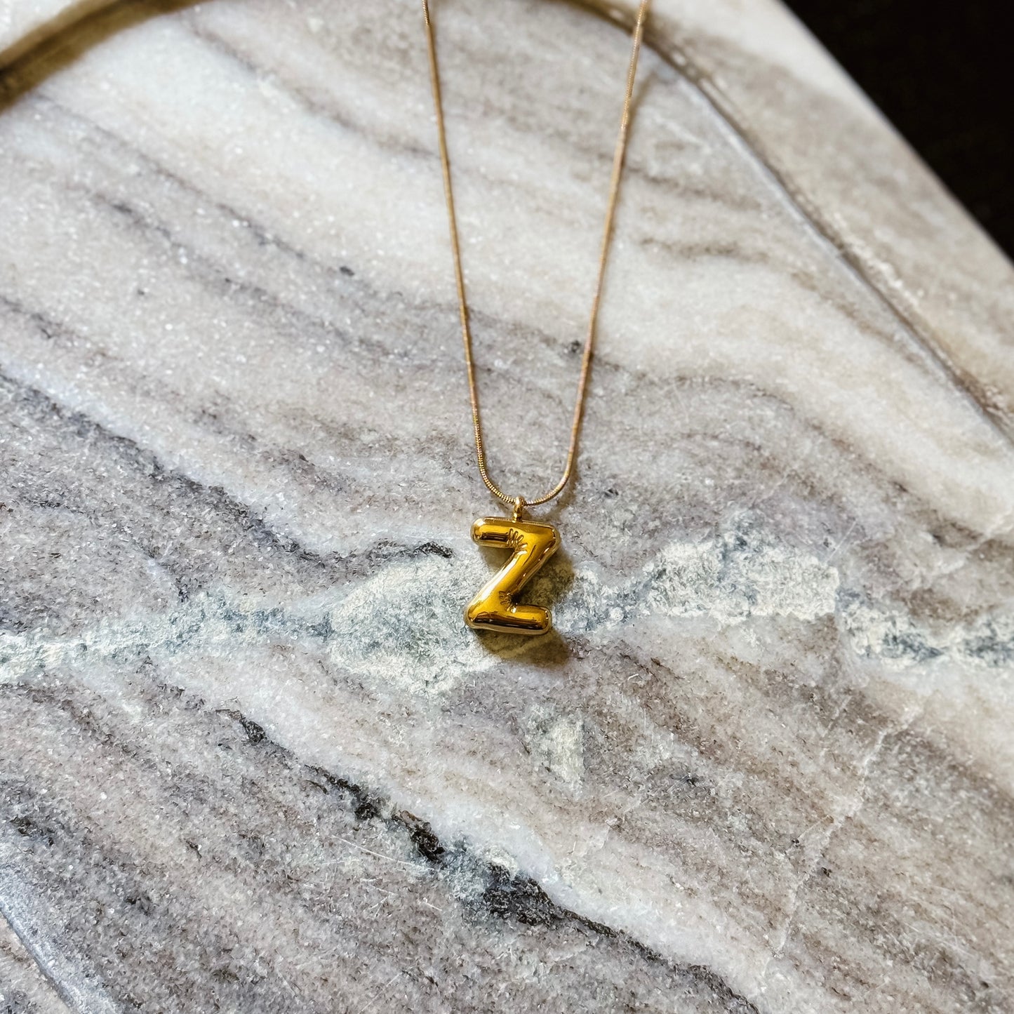 Bubble Initial Necklace