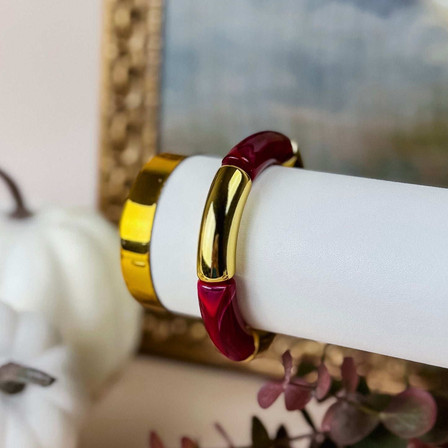 Chunky Resin & Gold Bracelet