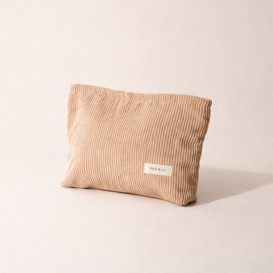 Simple Solid Color Corduroy Cosmetic Bag