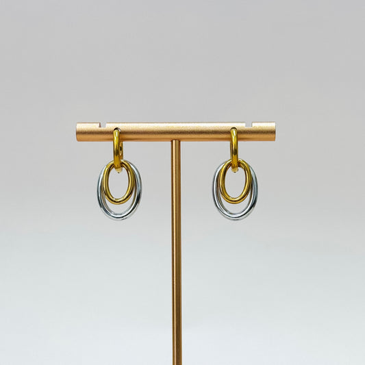 Luna Two-Tone Interlock Hoops