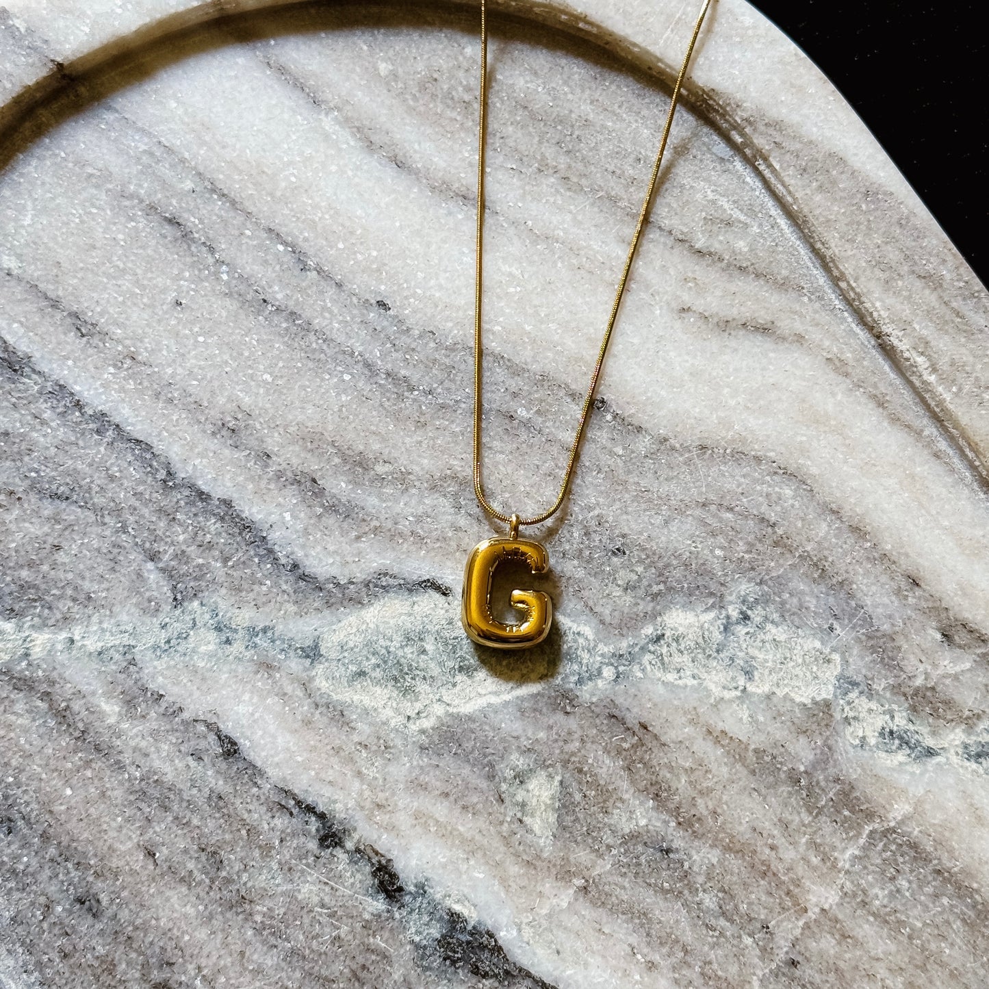 Bubble Initial Necklace