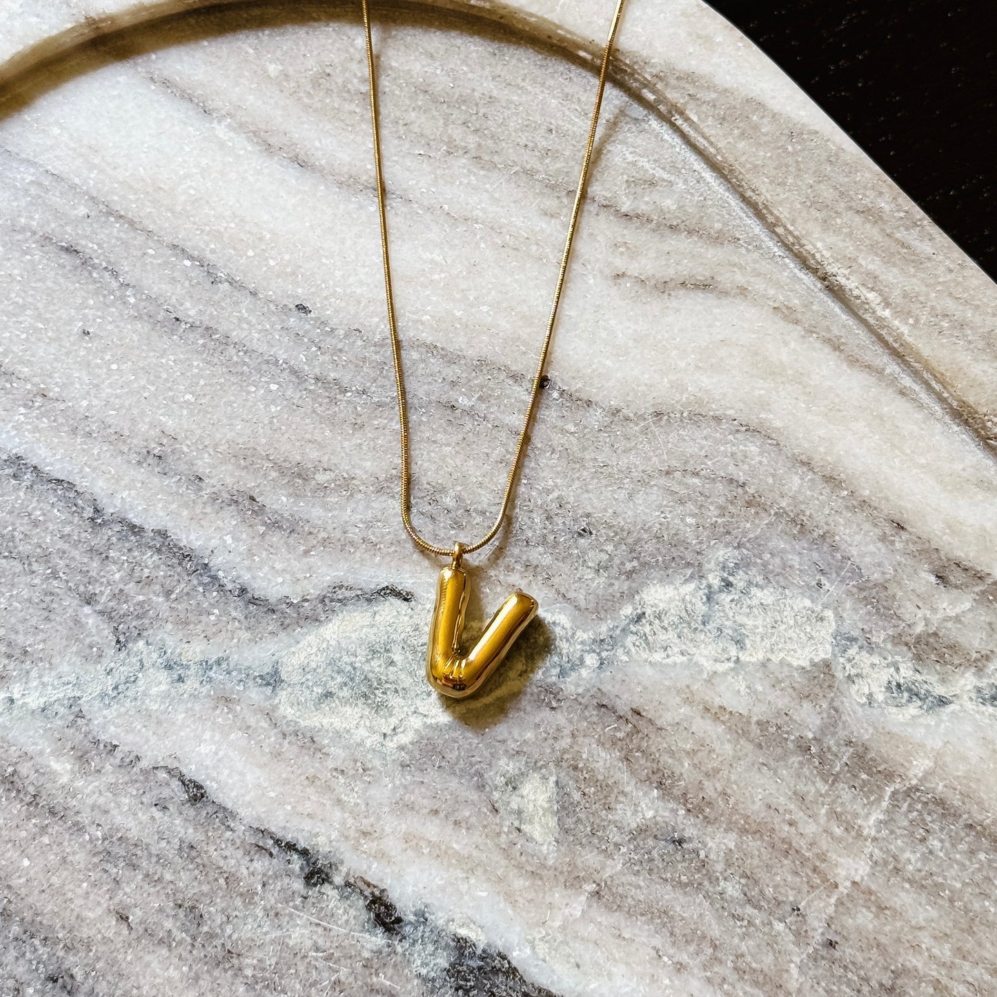 Bubble Initial Necklace