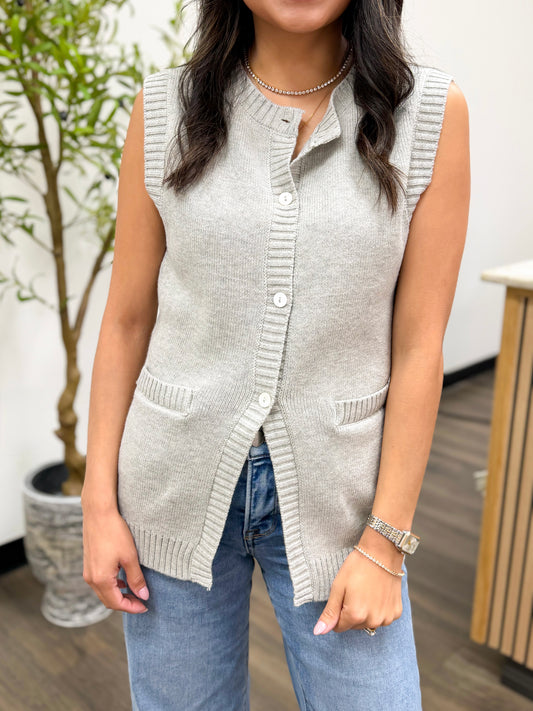 Soft Buttoned Knit Vest
