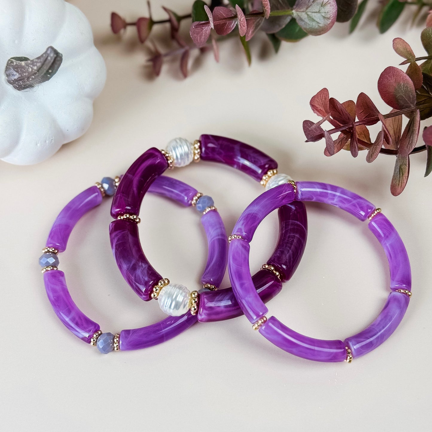 Beaded Tube Stretch Bracelet
