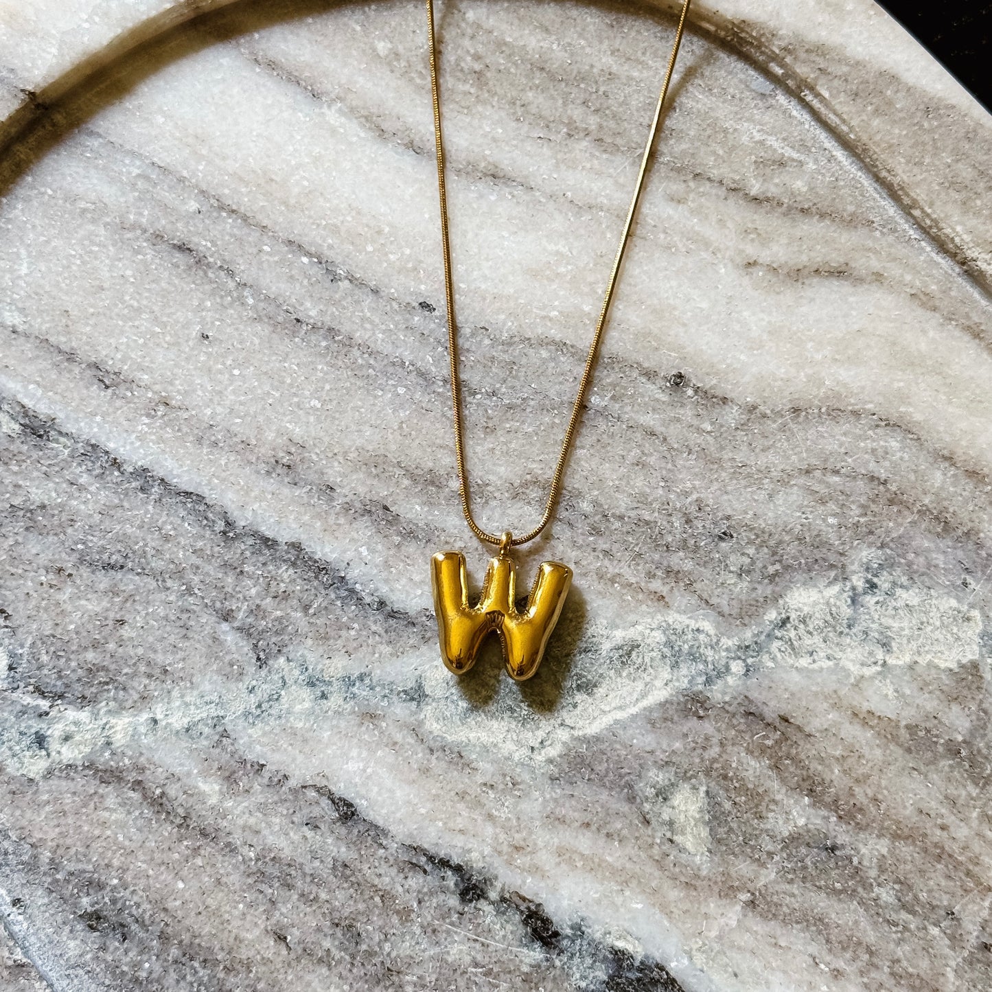 Bubble Initial Necklace