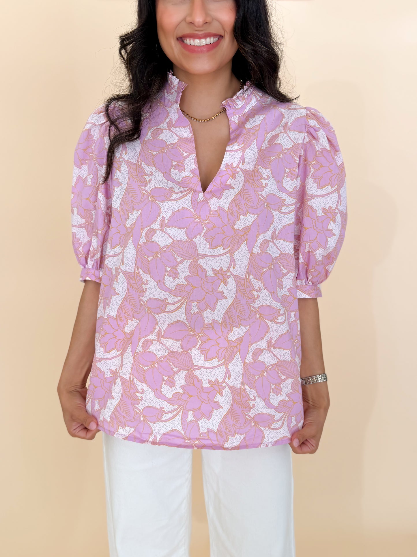 Daney Floral Terri Puff Sleeve Top