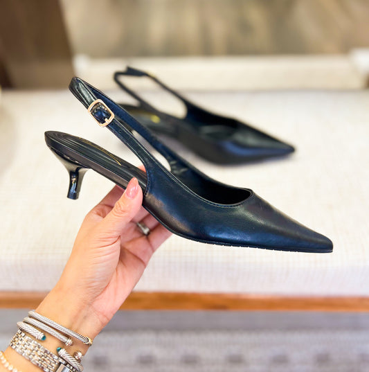 Classic Pointed-Toe Kitty Heel