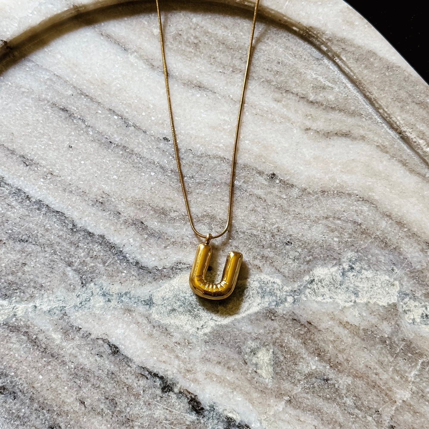 Bubble Initial Necklace
