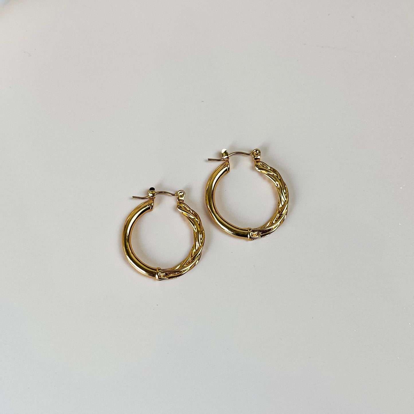 Textured Gold Hoop Earrings