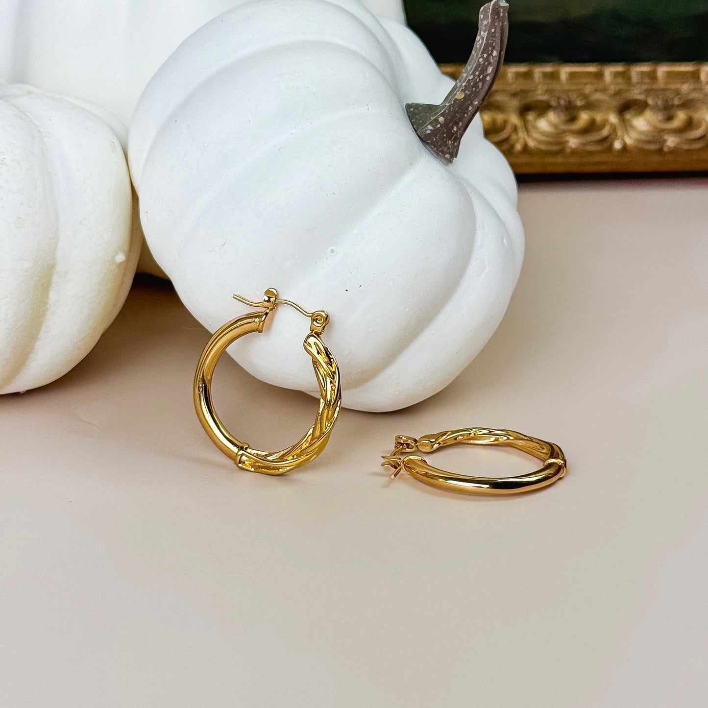 Textured Gold Hoop Earrings