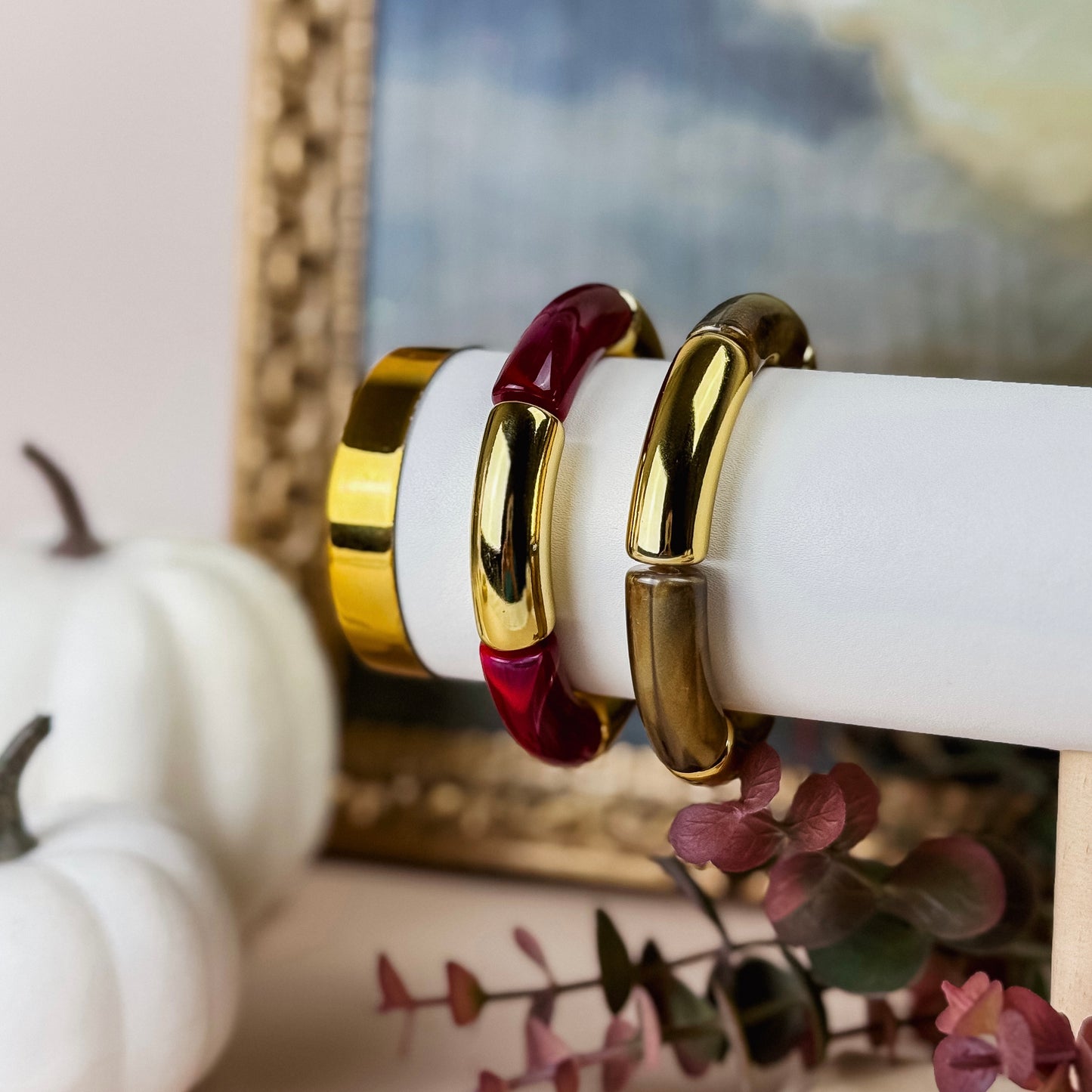 Chunky Resin & Gold Bracelet