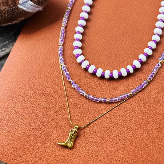 Lasso Cowgirl Boot Necklace