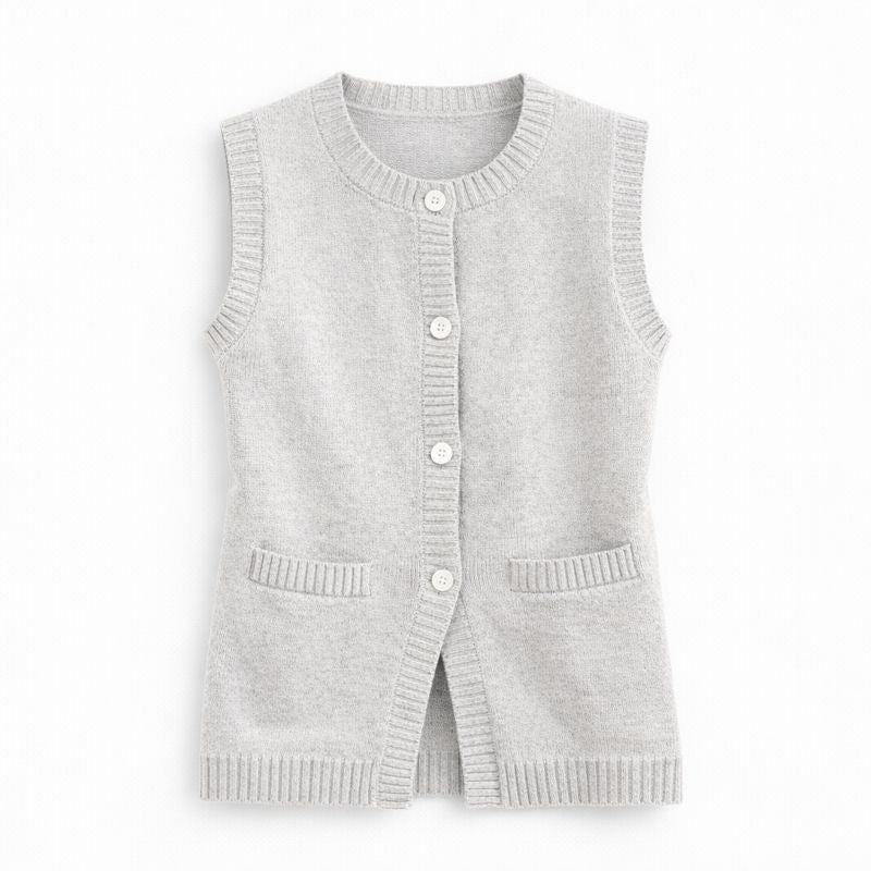 Soft Buttoned Knit Vest