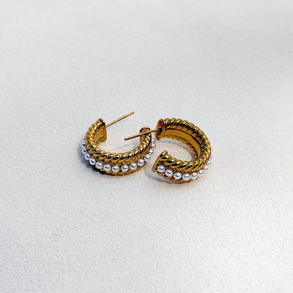 Pearl Twist Hoops