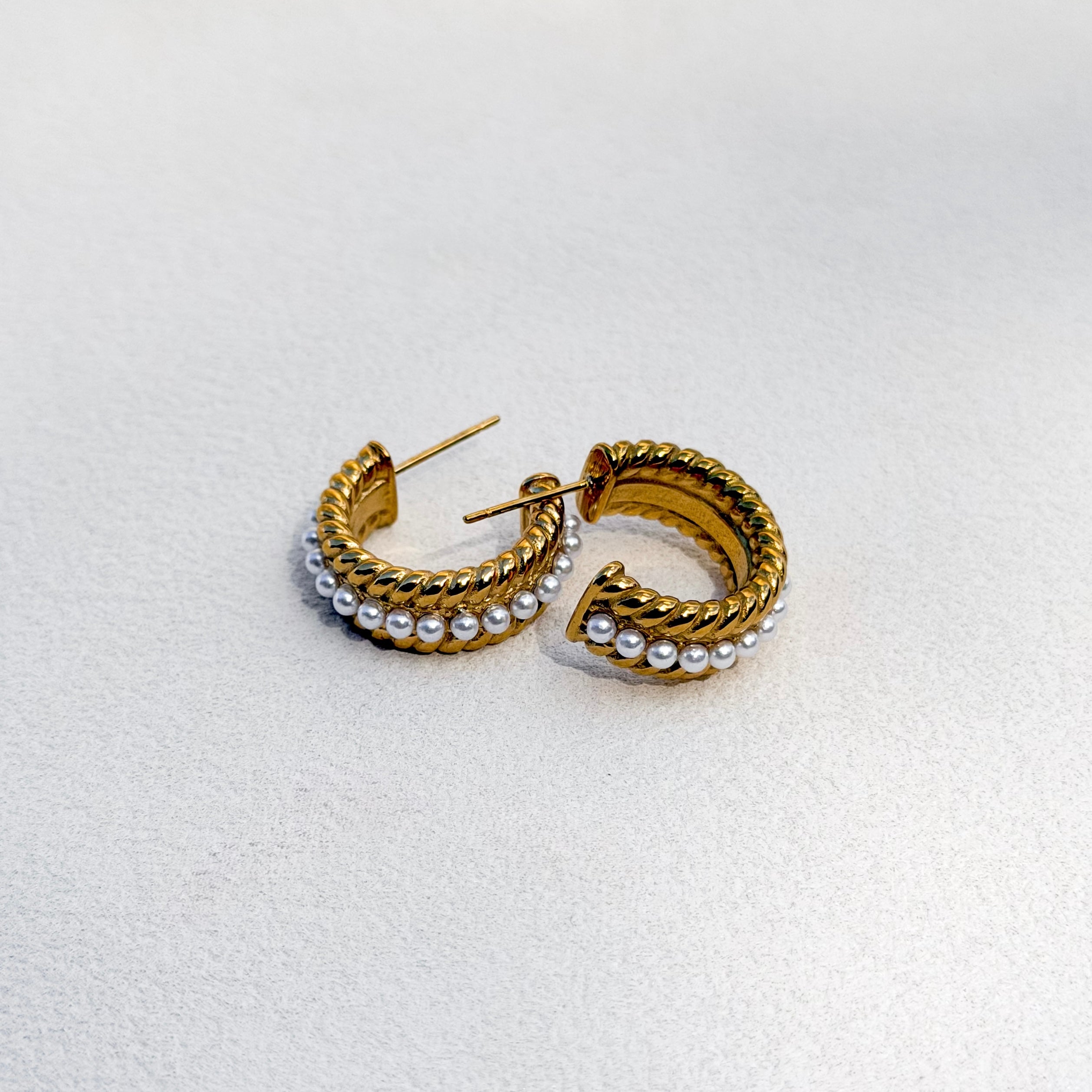 Pearl Twist Hoops