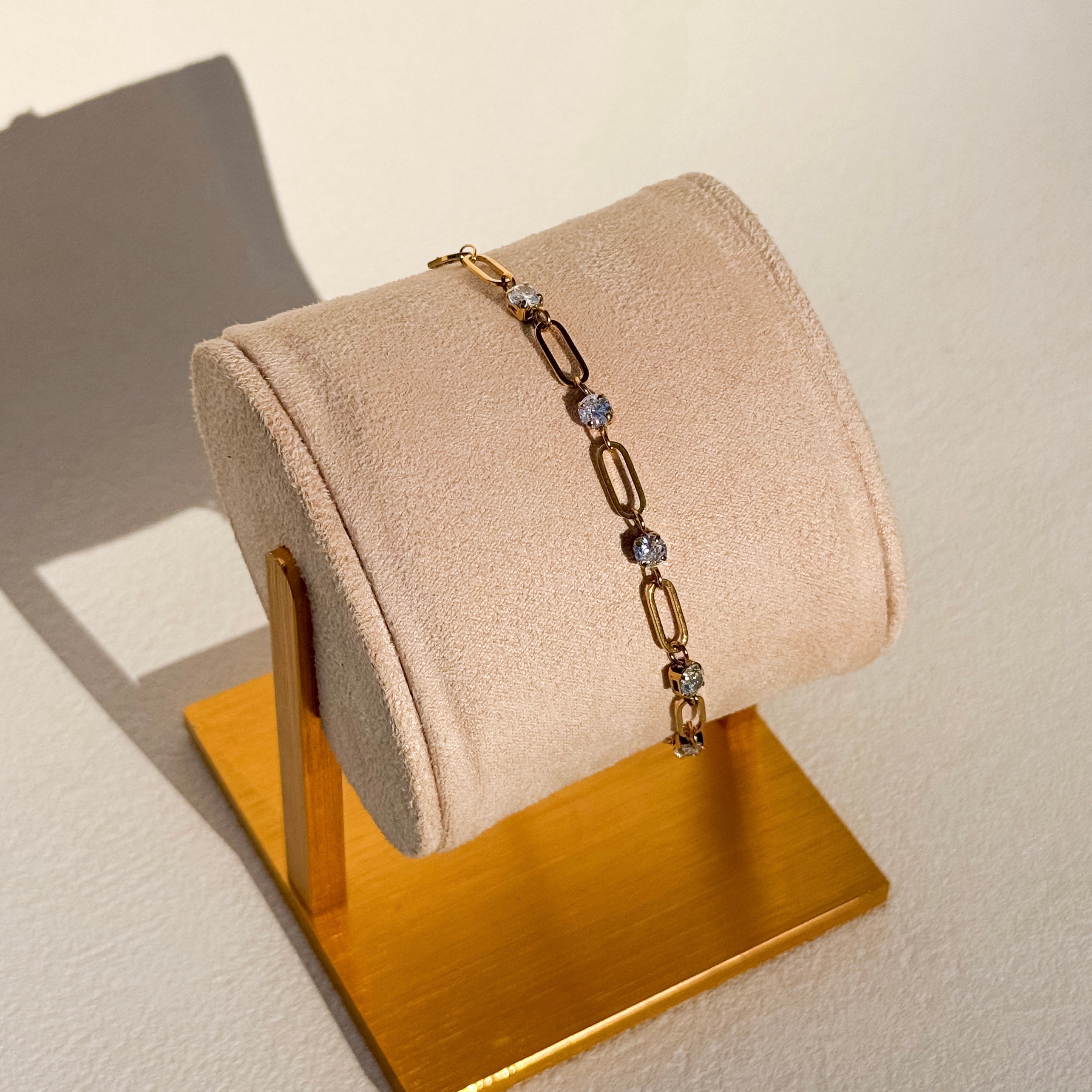 Crystal Paperclip Chain Bracelet