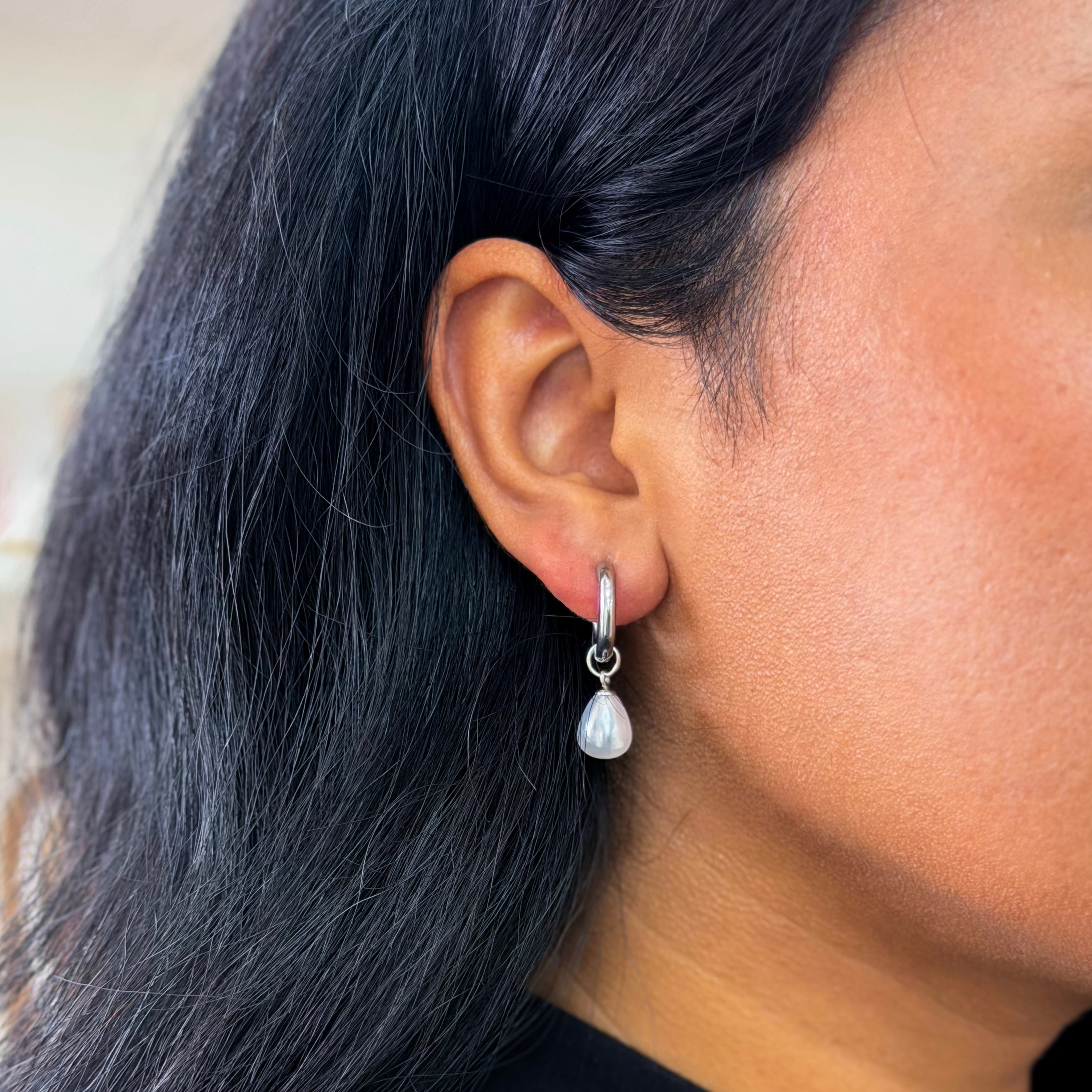Pearl Drop Mini Hoops
