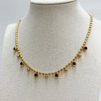 Midnight Beaded Stone Necklace