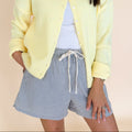 Casual Striped Drawstring Shorts