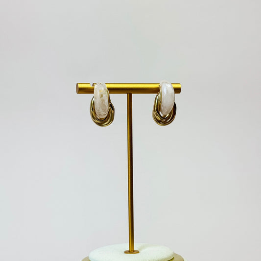 Gold & Resin Knot Hoop Earrings