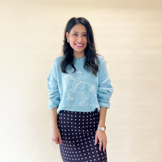 Embroidered Cowboy Knit Sweater