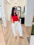 Serve Red Ruffle Tank