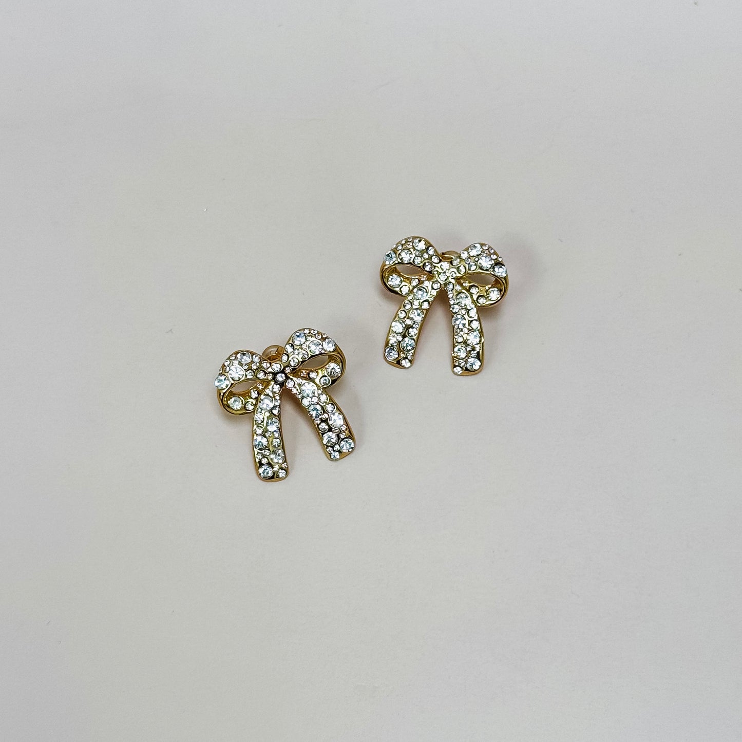 CZ Bow Stud Earrings