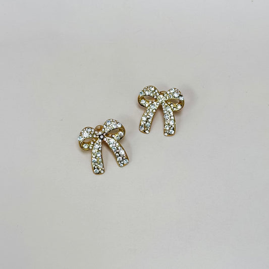 CZ Bow Stud Earrings