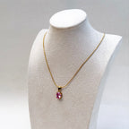 Rosalie Pink Solitaire Necklace