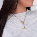 Mixed Metal Toggle Necklace