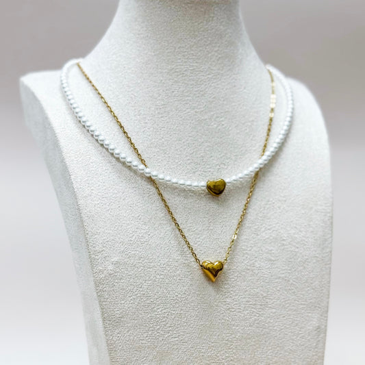Heirloom Pearl Heart Layered Necklace