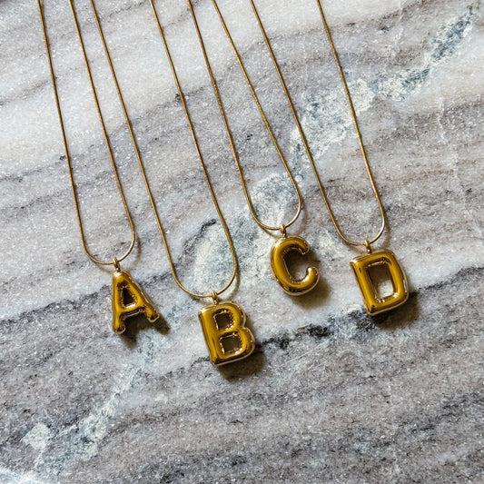 Bubble Initial Necklace