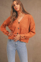 Copper Button Down Sweater Cardigan