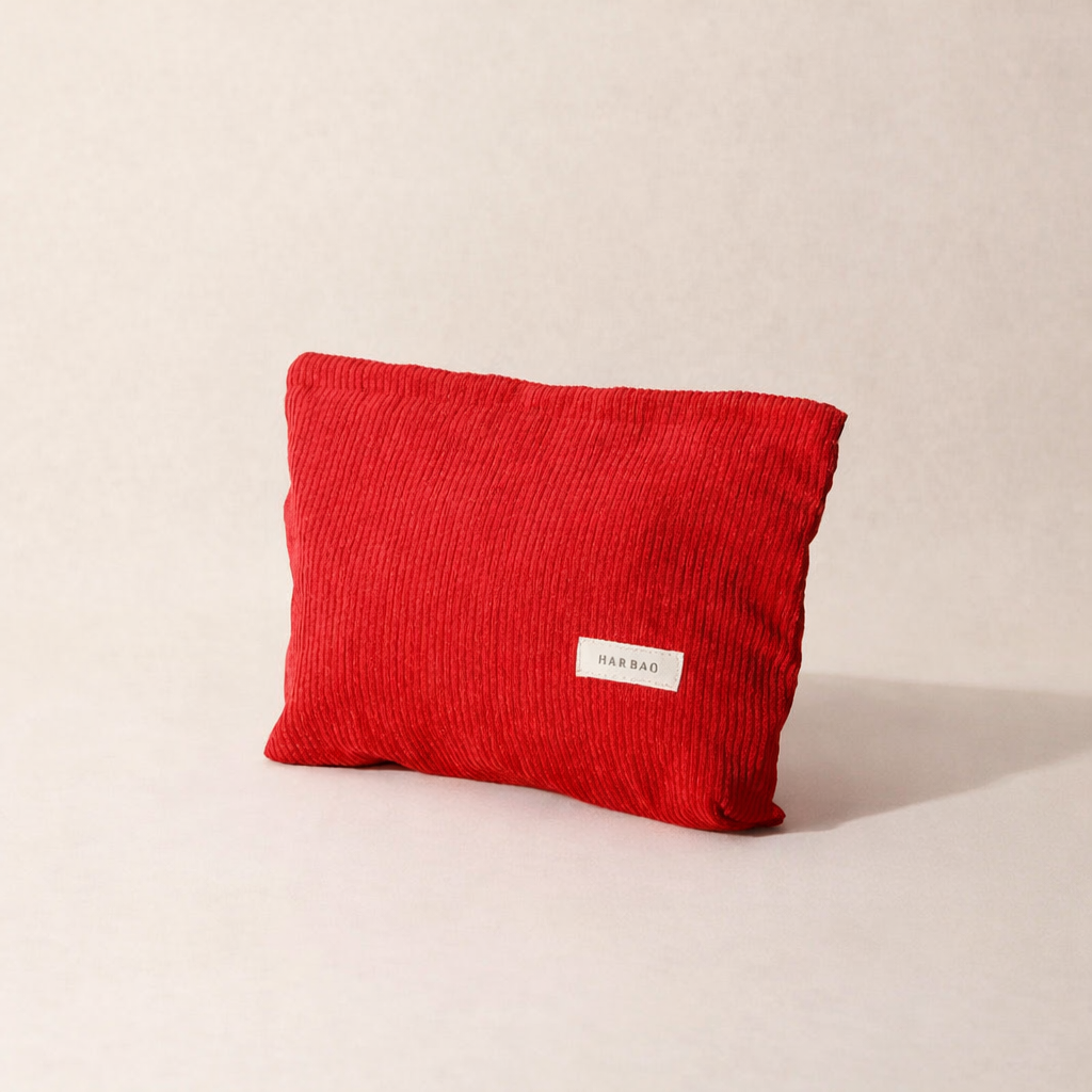 Simple Solid Color Corduroy Cosmetic Bag