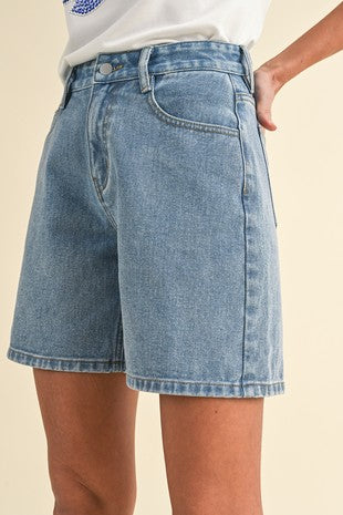 High Waist Bermuda Mom Shorts