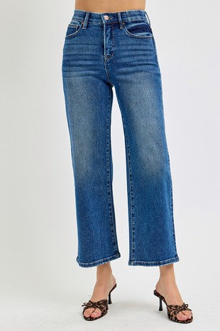 Plus Size Tummy Control High Rise Wide Jeans