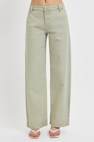 Pistachio Slouchy Ankle Jeans
