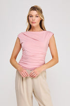 Blush Ruched Sleeveless Top