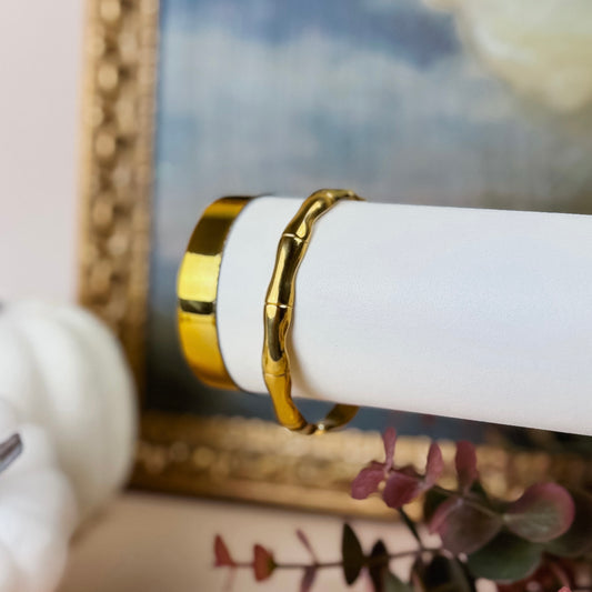 Gold Bamboo Bangle Bracelet